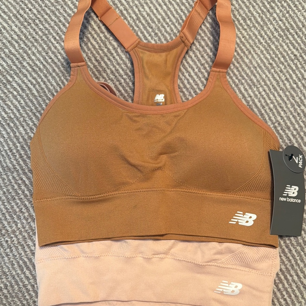 New Balance Brown and Pink Sports Bras